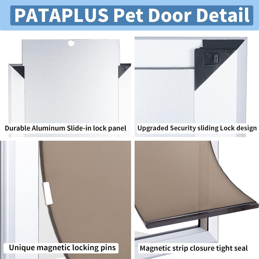 Large Dog Door with Magnetic Double Flaps and Aluminum Frame P898409