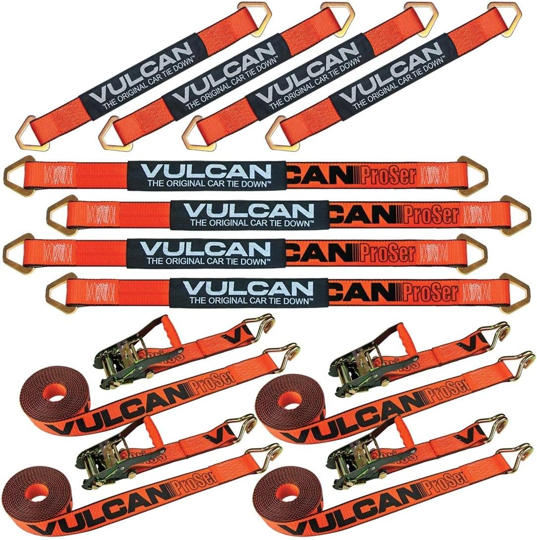 Axle Strap Tie Down Kit with Wire Hook Ratchet Straps V2558