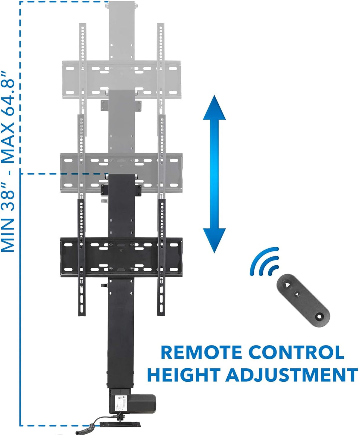 Motorized Height Adjustable TV Lift with Remote Control for 32 to 48 Screens Y7947