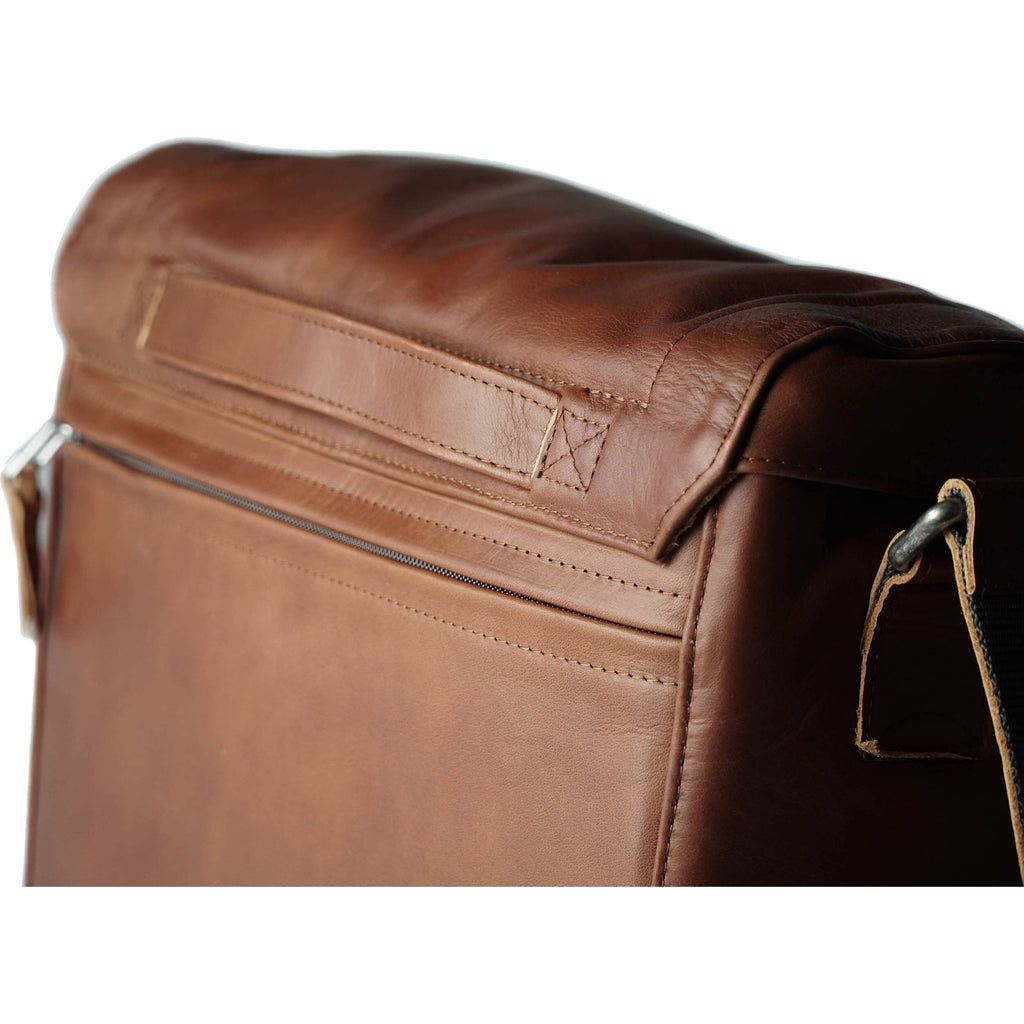 Medium Light Brown Leather Camera Bag B1859