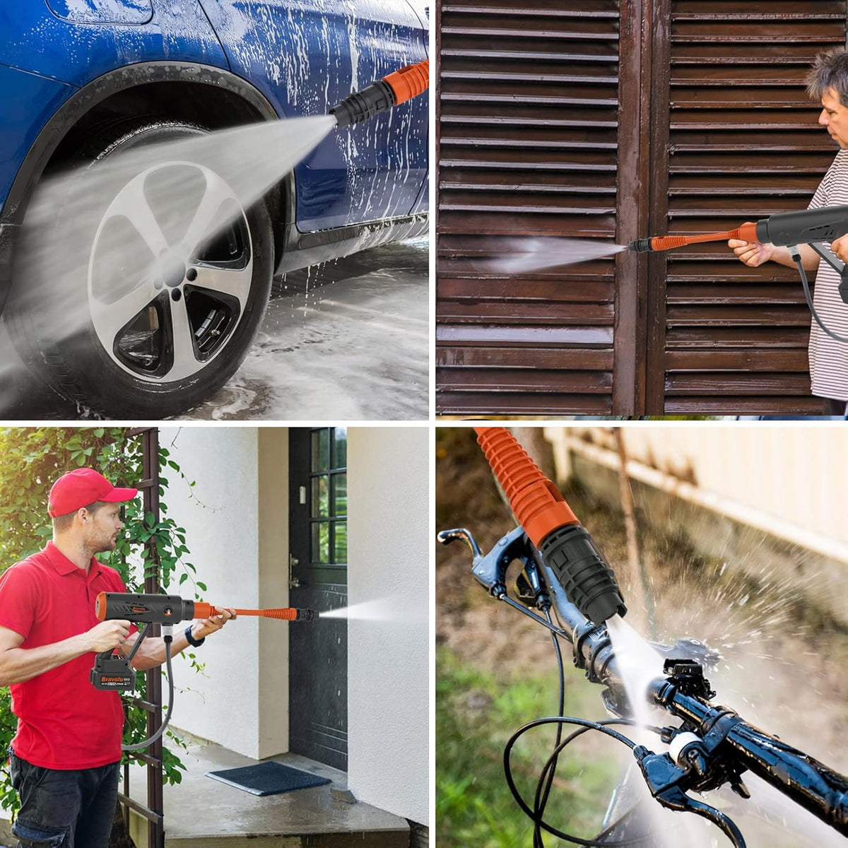 Cordless Portable Pressure Washer 580 PSI with Accessories Kit N9642