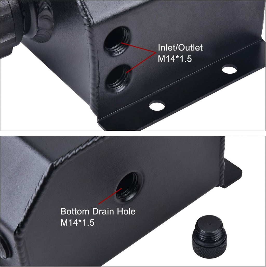 Black Universal Coolant Radiator Overflow Tank U57707