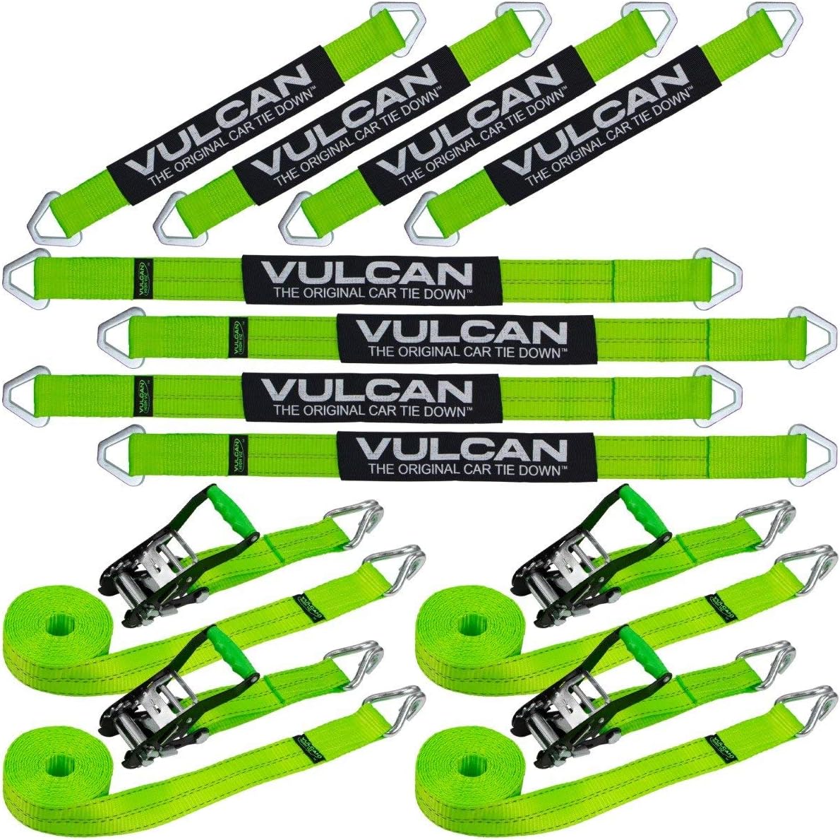 Axle Strap Tie Down Kit with Wire Hook Ratchet Straps V2558