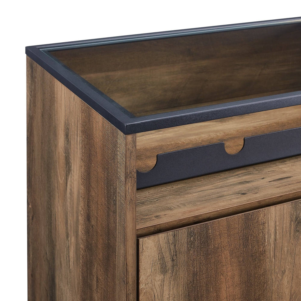 Glass Top 1-Door Bar Cabinet Q3791