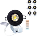 4 Inch Black Round Trim Canless Recessed Gimbal Downlight 6P W523654