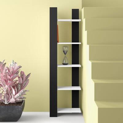 63x22 H x 18x22 W Corner Bookcase Black/White J257