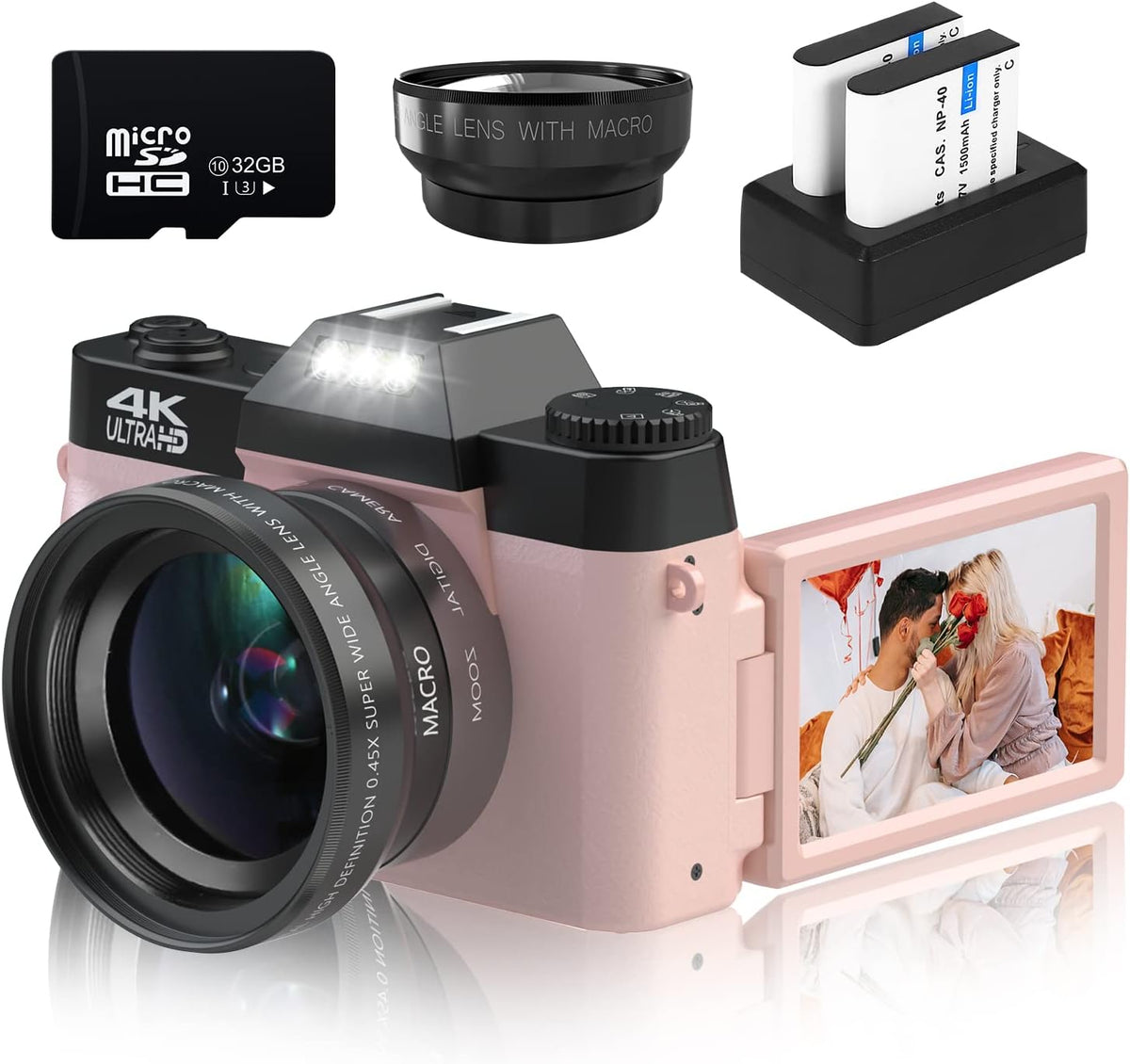 4K 48MP Digital Camera with Wide-Angle and Macro Lens C34416