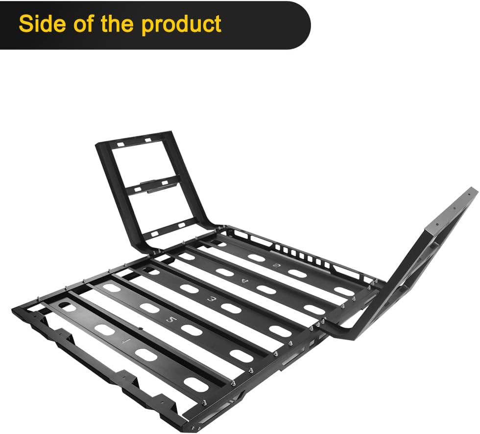 Roof Rack Cargo Basket with Double Ladders 300LB Capacity Q2235