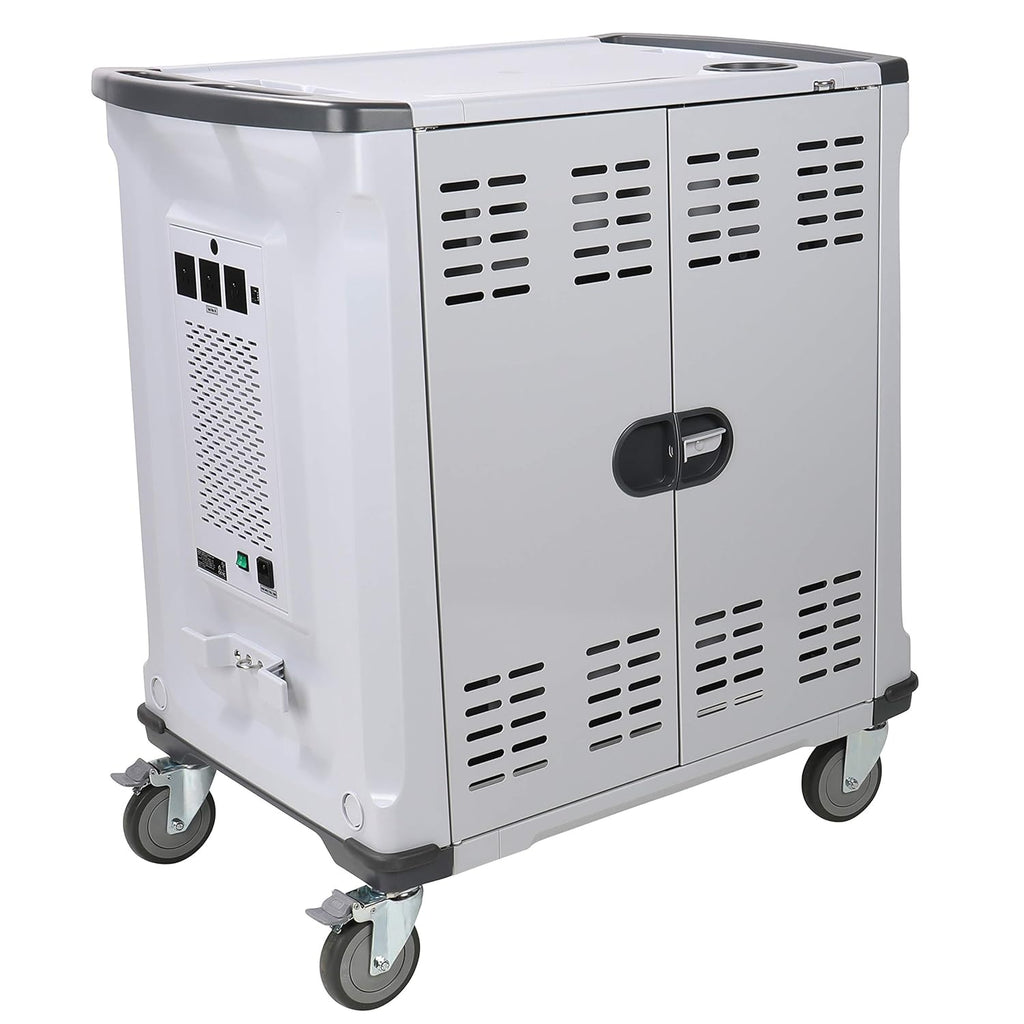 Fully Assembled 42 Device Mobile Storage Cart with 3 Outlets J115473