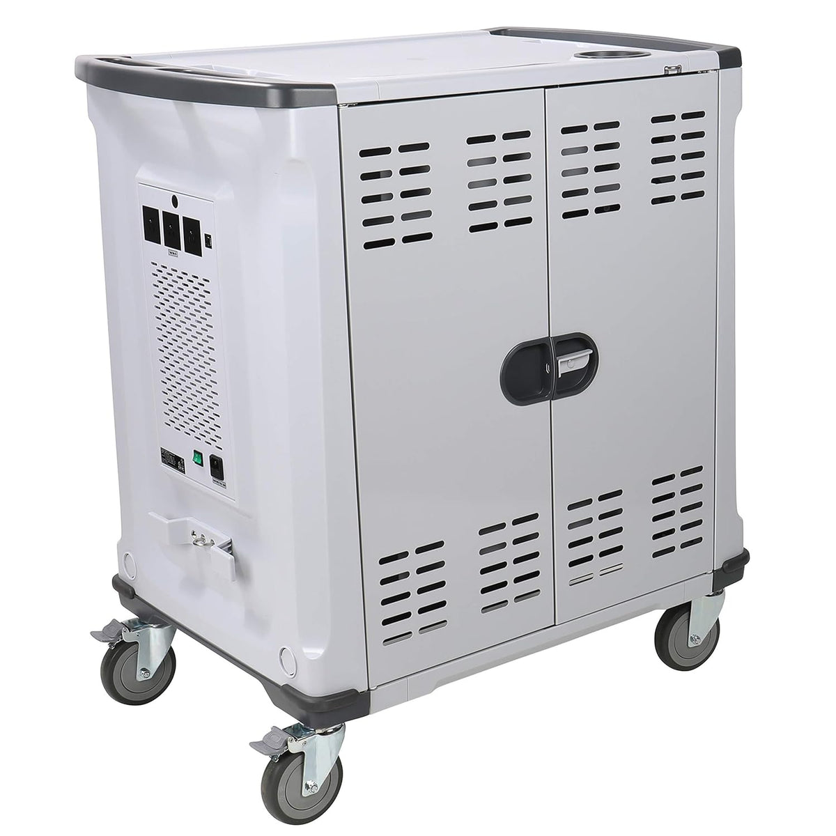 Fully Assembled 42 Device Mobile Storage Cart with 3 Outlets J115473