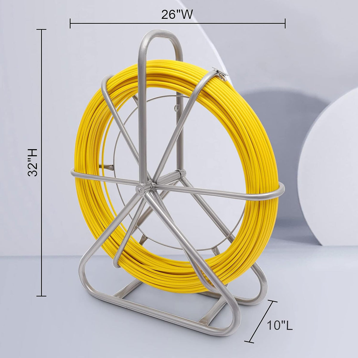 425FT Fiberglass Fish Tape with Wheel Stand I9205