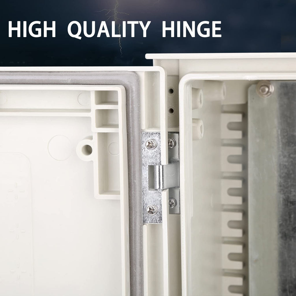 Fiberglass IP65 Weatherproof Electrical Enclosure Box with Hinges & Quarter-Turn Latches M83274