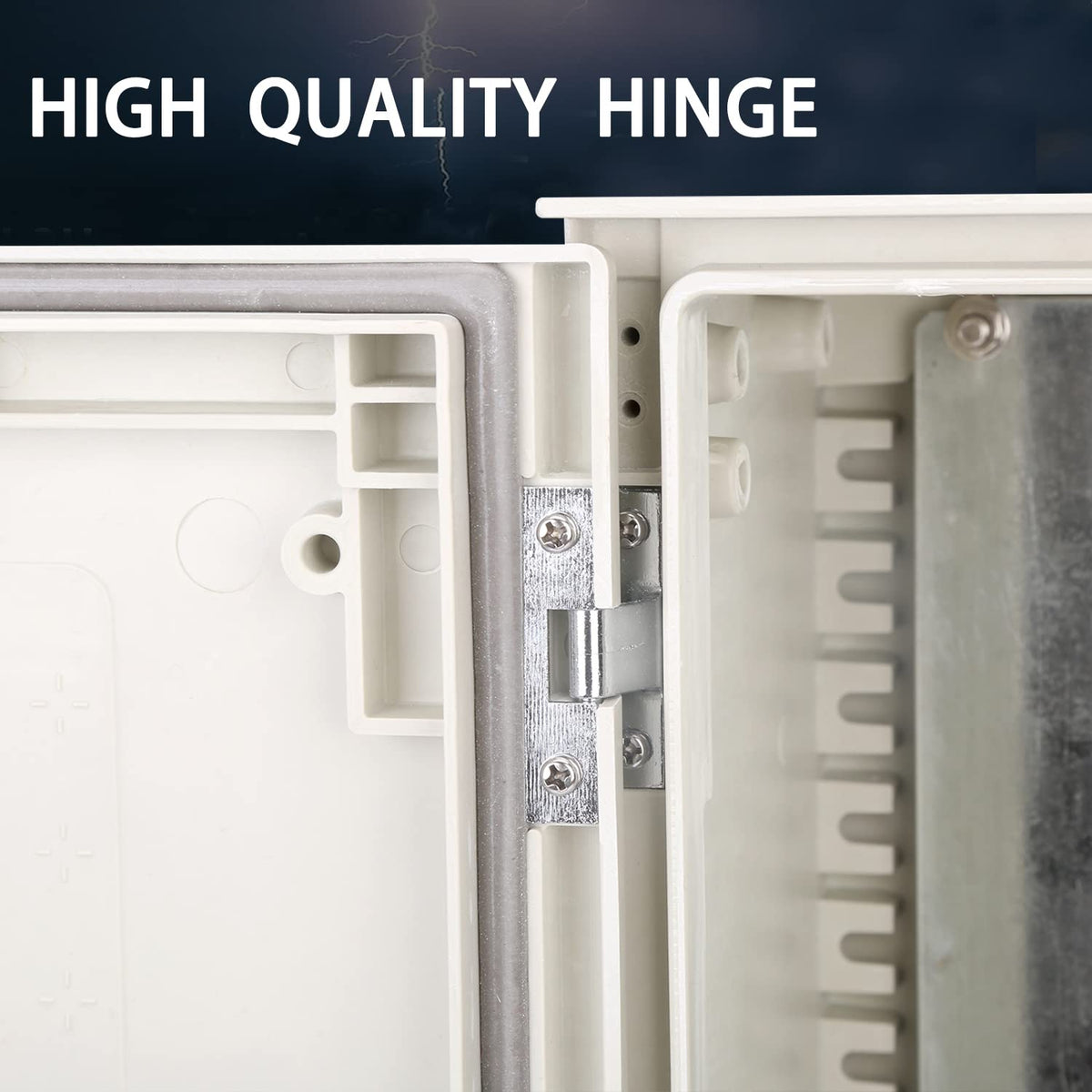 Fiberglass IP65 Weatherproof Electrical Enclosure Box with Hinges & Quarter-Turn Latches M83274