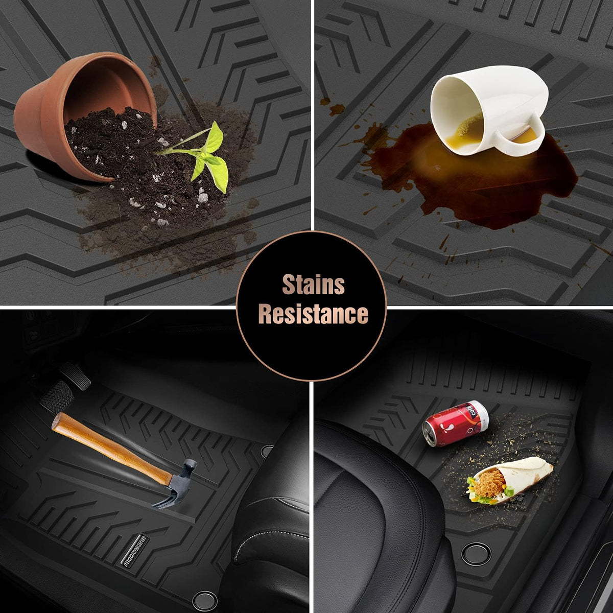 All Weather Front & Rear Row Car Floor Mats M8065