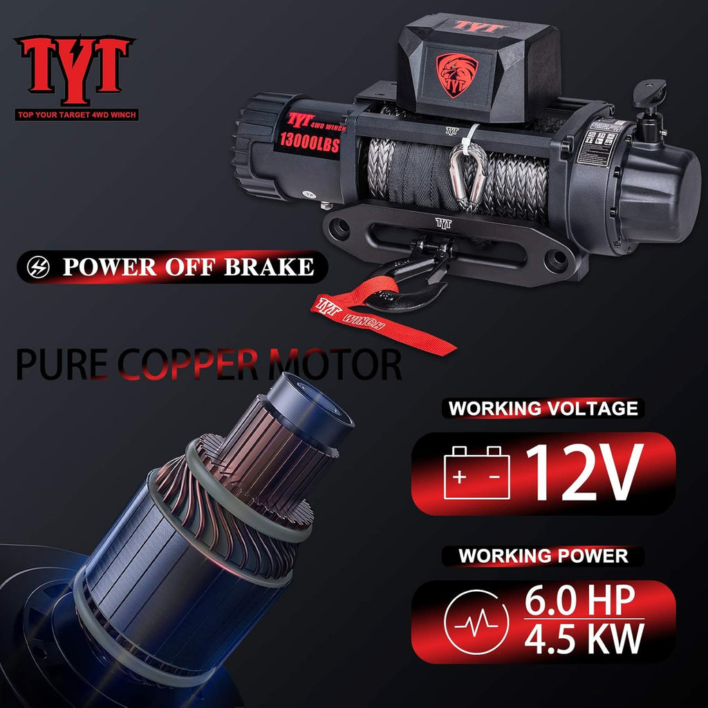 13000 lb. Waterproof Electric Winch with Synthetic Rope P3653