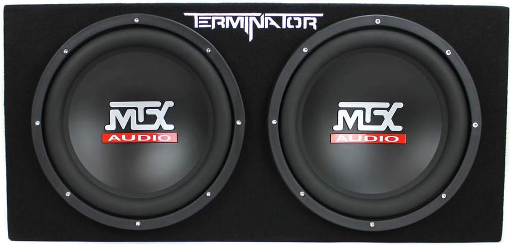 12-Inch Dual Loaded Car Subwoofer Enclosure with Amplifier and Wiring Kit C751