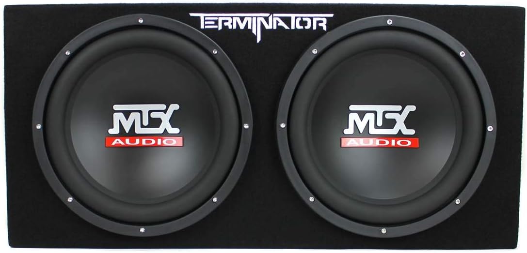 12-Inch Dual Loaded Car Subwoofer Enclosure with Amplifier and Wiring Kit C751