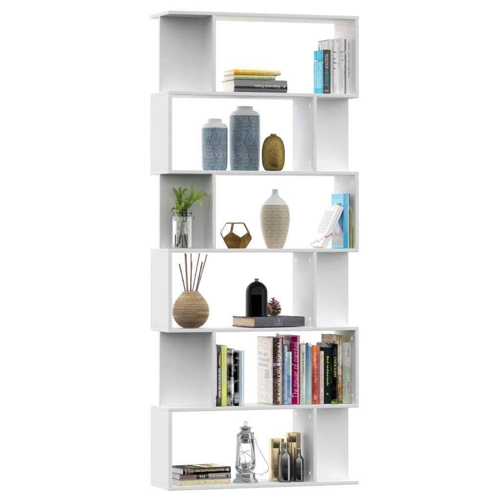 White and Sonoma Oak Chipboard Book Cabinet Room Divider Q6770