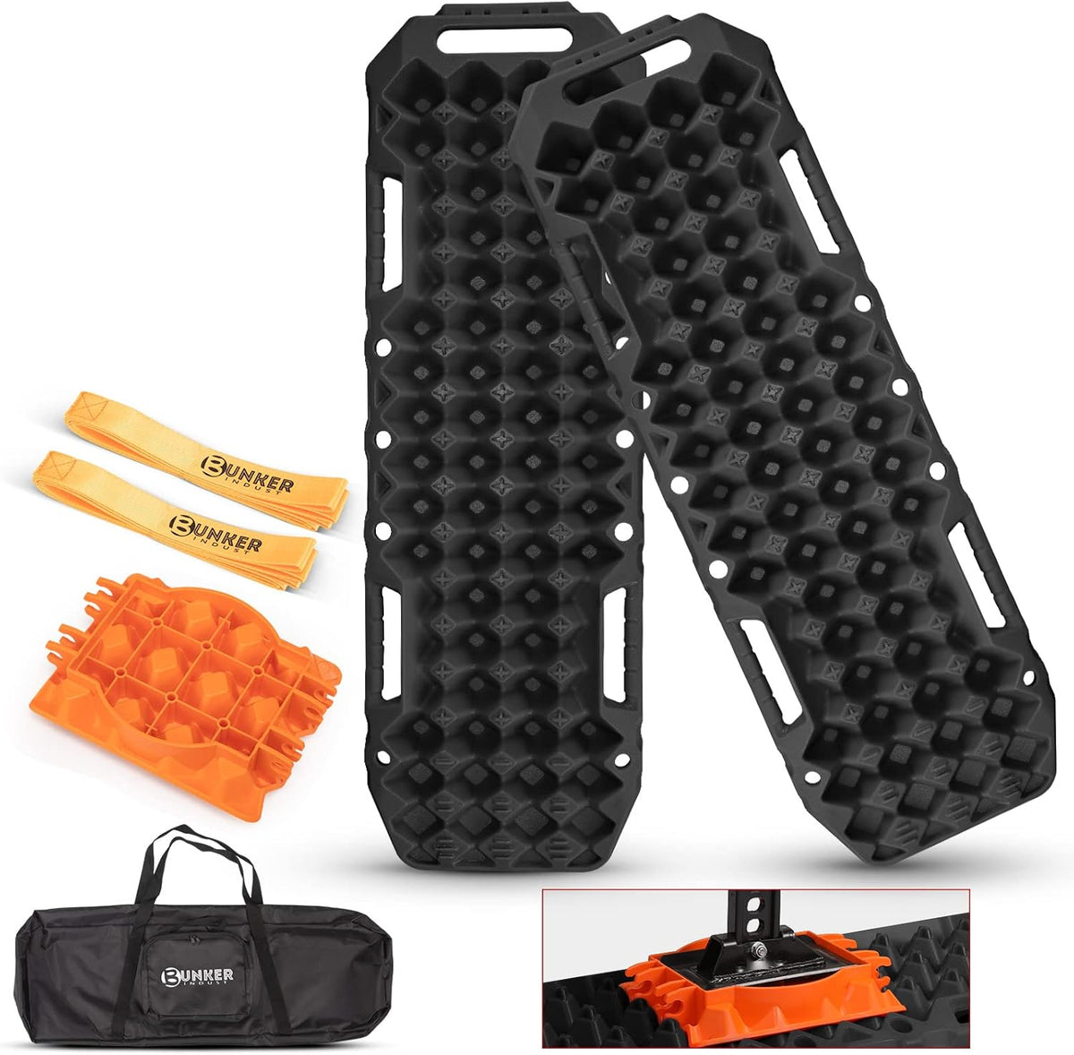 2 Pcs Red Off-Road Traction Boards with Carry Bag Q679113