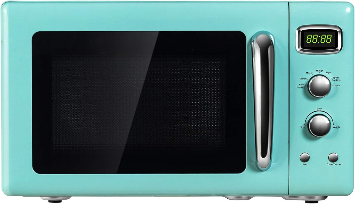 900W Retro Countertop Compact Microwave Oven with Glass Turntable S5170