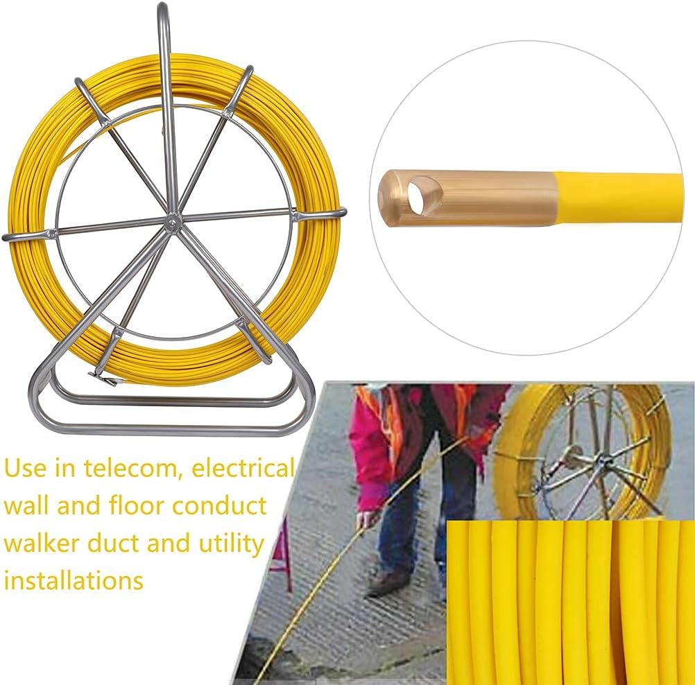 425FT Fiberglass Fish Tape with Wheel Stand I9205