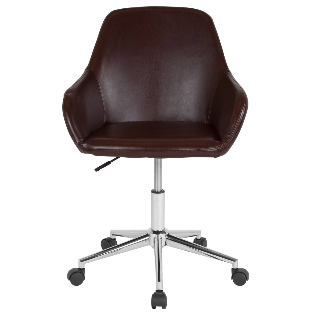 Blue Mid-Back Upholstered Swivel Chair P3585