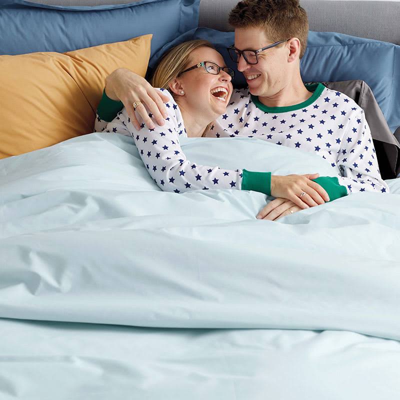 Navy Solid Cotton Percale King Duvet Cover J9100