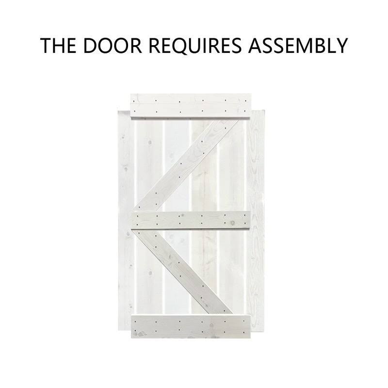 Stained Wood Sliding Barn Door with Hardware Kit C550736