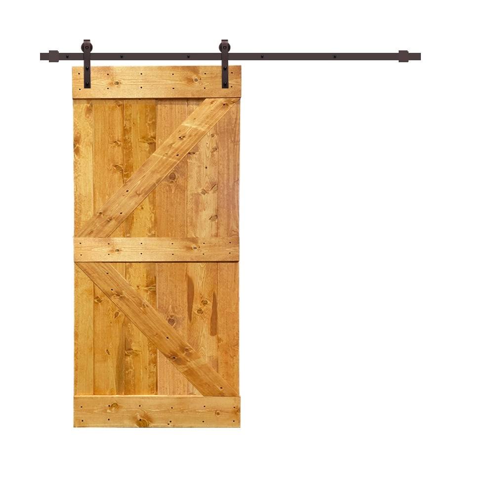 Stained Wood Sliding Barn Door with Hardware Kit C550736