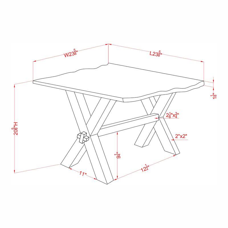 Transitional Wood End Table in Walnut E741