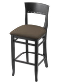 25x22 Bar Stool with Black Finish and Canter Earth Seat F147115
