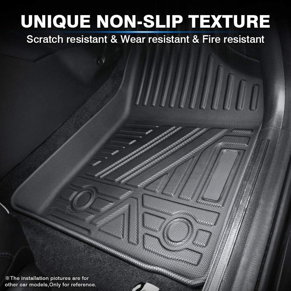 Custom Fit All Weather Floor Mats 1st & 2nd Row Black Non-Slip R2823