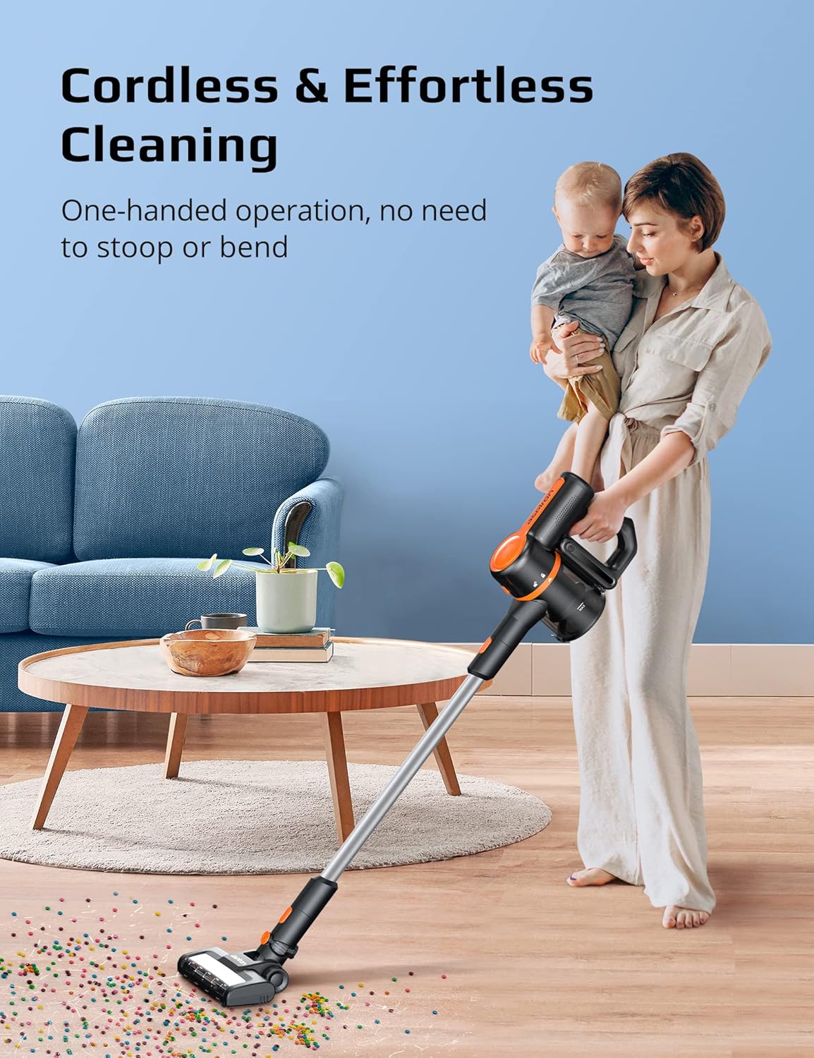 Cordless Vacuum Cleaner, 6 in 1 Stick and Handheld Vacuum with HEPA Filter J776869