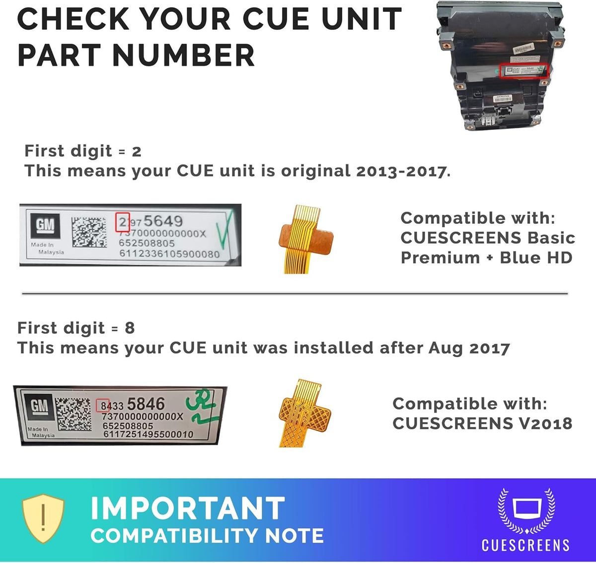 Cadillac CUE Replacement Touch Screen Display Q236822
