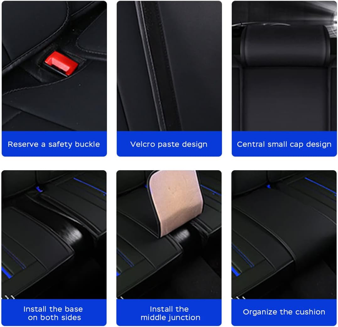 Car Seat Covers 5-Seat Waterproof All Weather Black Blue G403552