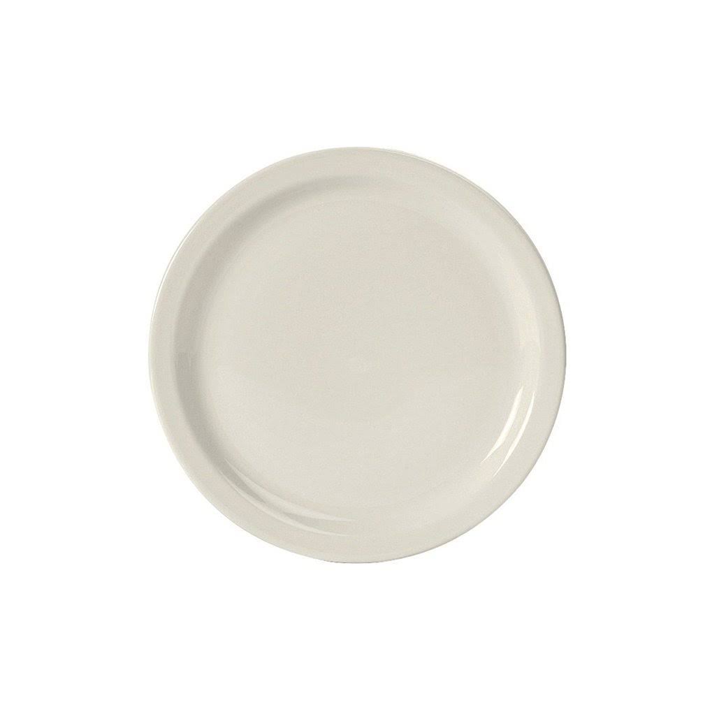 Pearl White Narrow Rim Plate Case of 24 W174