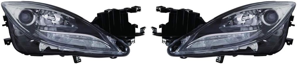 Mazda 6 Headlight Assembly 2011 2012 2013 Pair Black Housing R71970