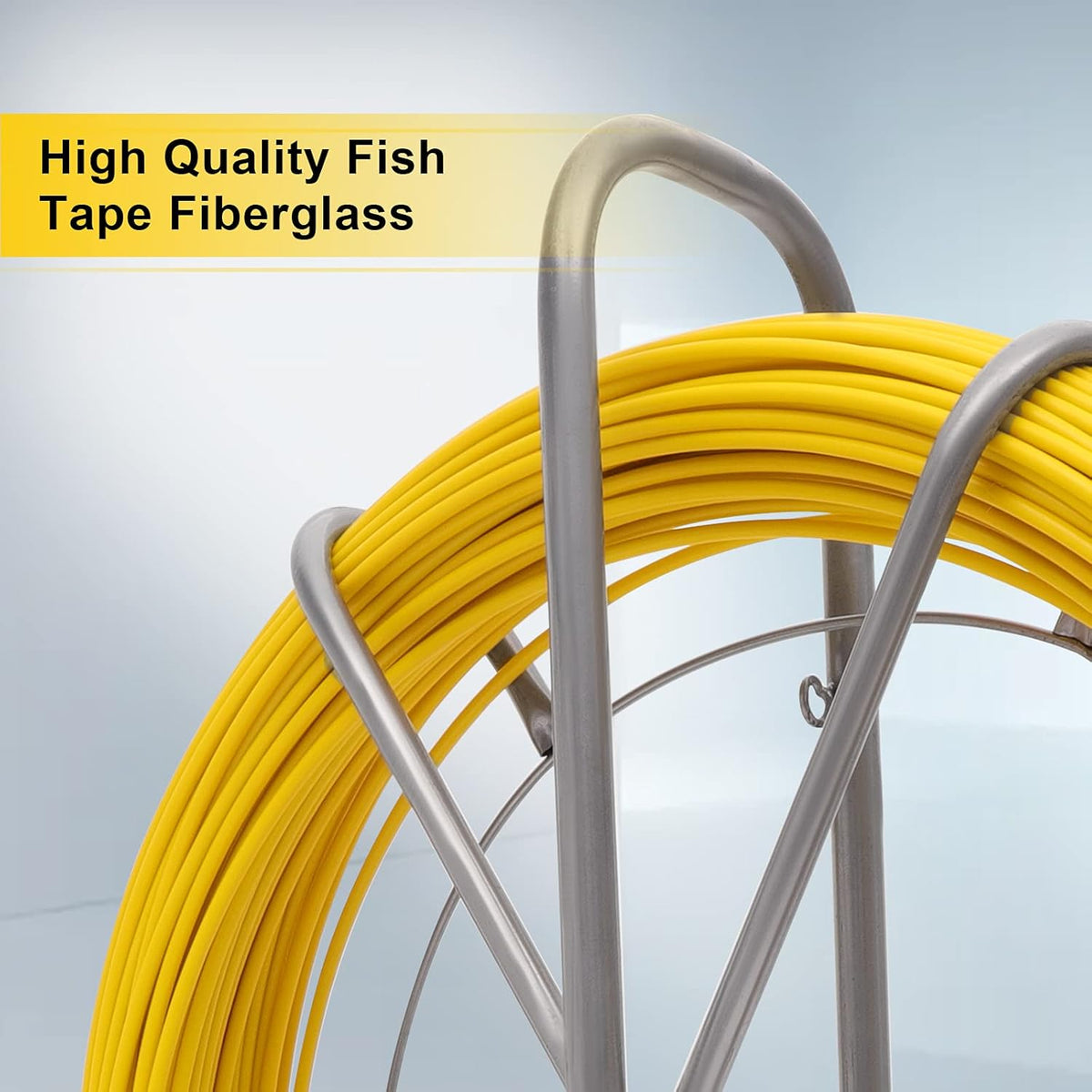 425FT Fiberglass Fish Tape with Wheel Stand I9205