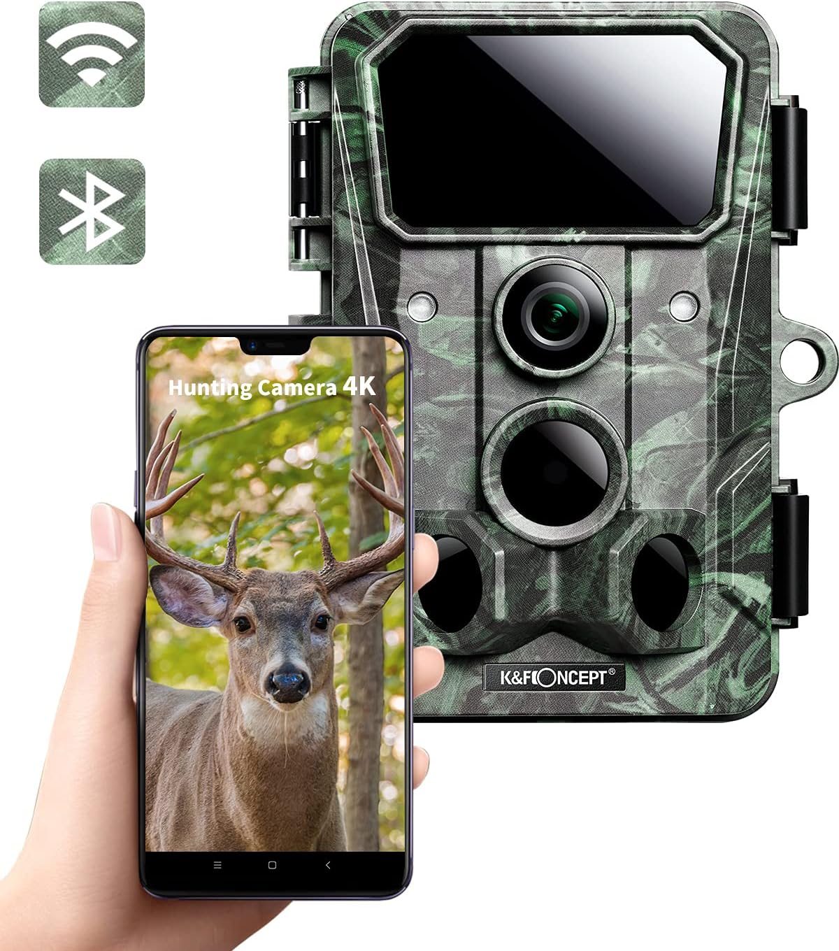 4K 30MP WiFi Bluetooth Trail Game Camera with Night Vision G384848