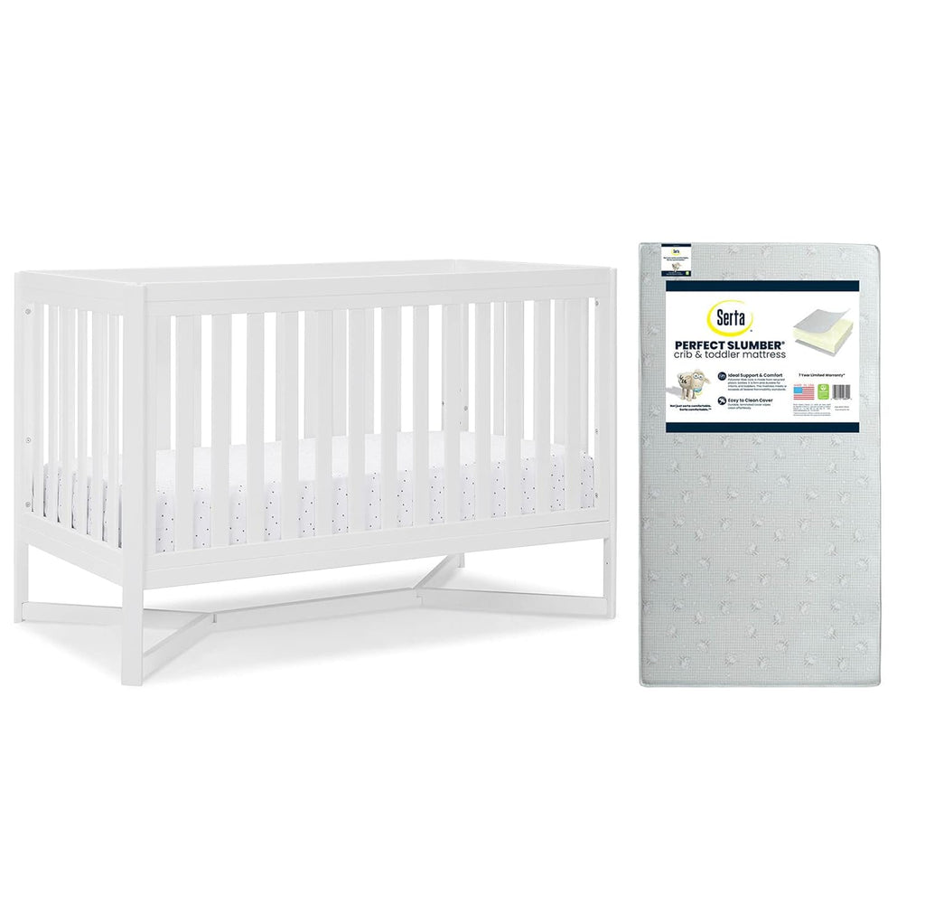 4-in-1 Convertible Crib and Dual Sided Crib & Toddler Mattress F47827