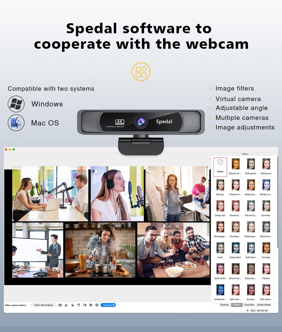 4K Wide Angle Webcam with Dual Microphones G58660
