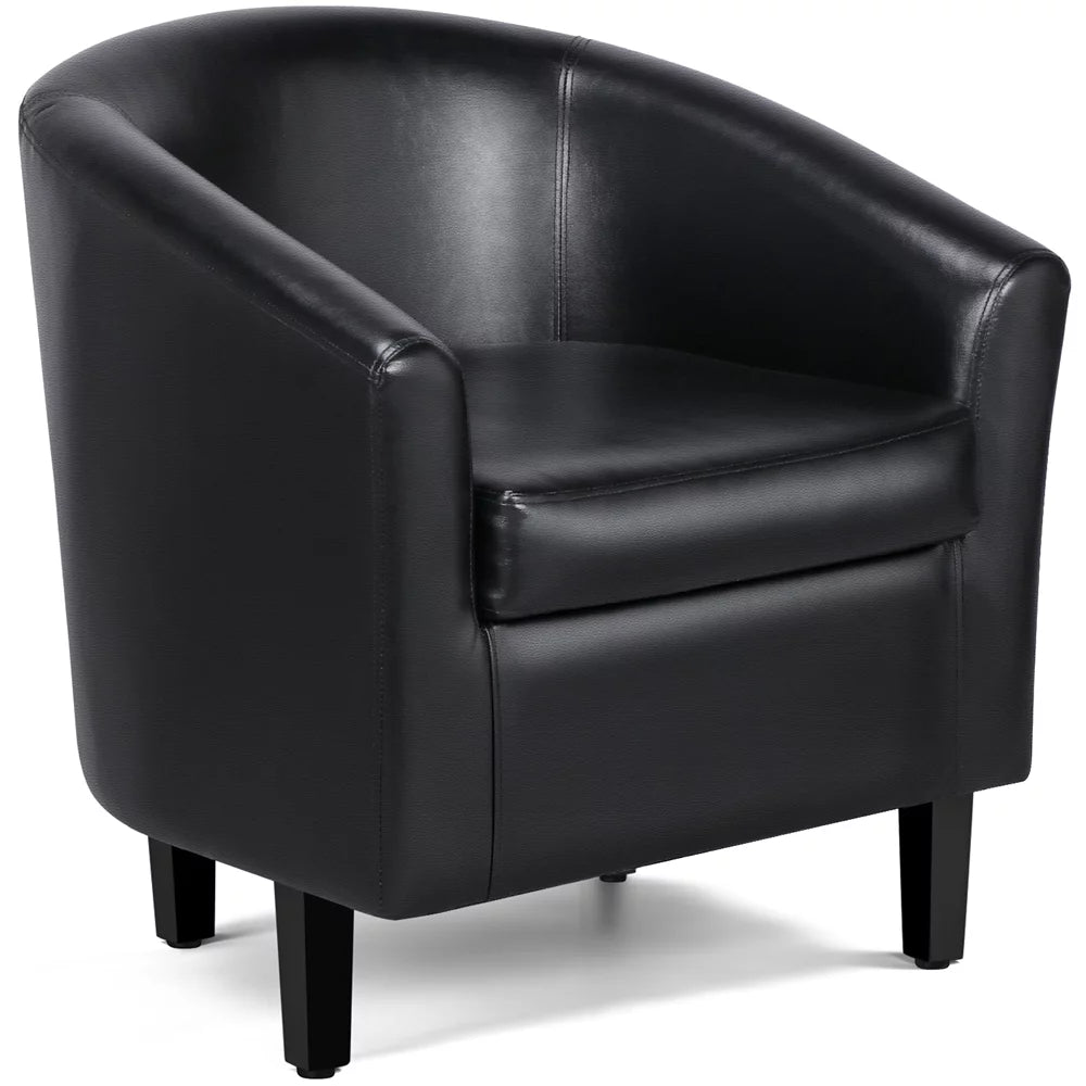 Black Faux Leather Accent Chair K59189
