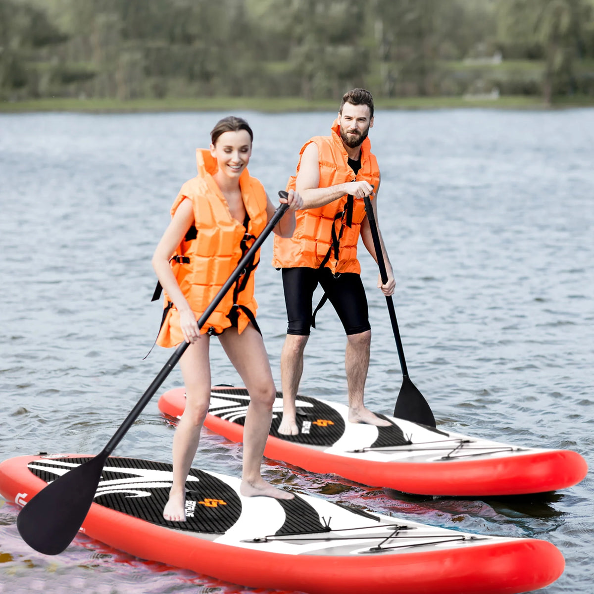 11' Inflatable Stand Up Paddle Board with Bag Paddle Pump Red Z2074