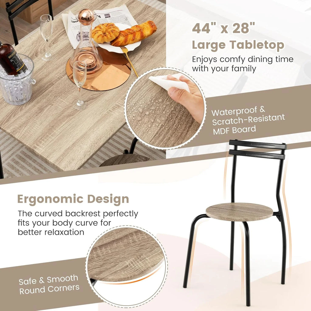 5-Piece Modern Dining Table Set with 4 Chairs J198307