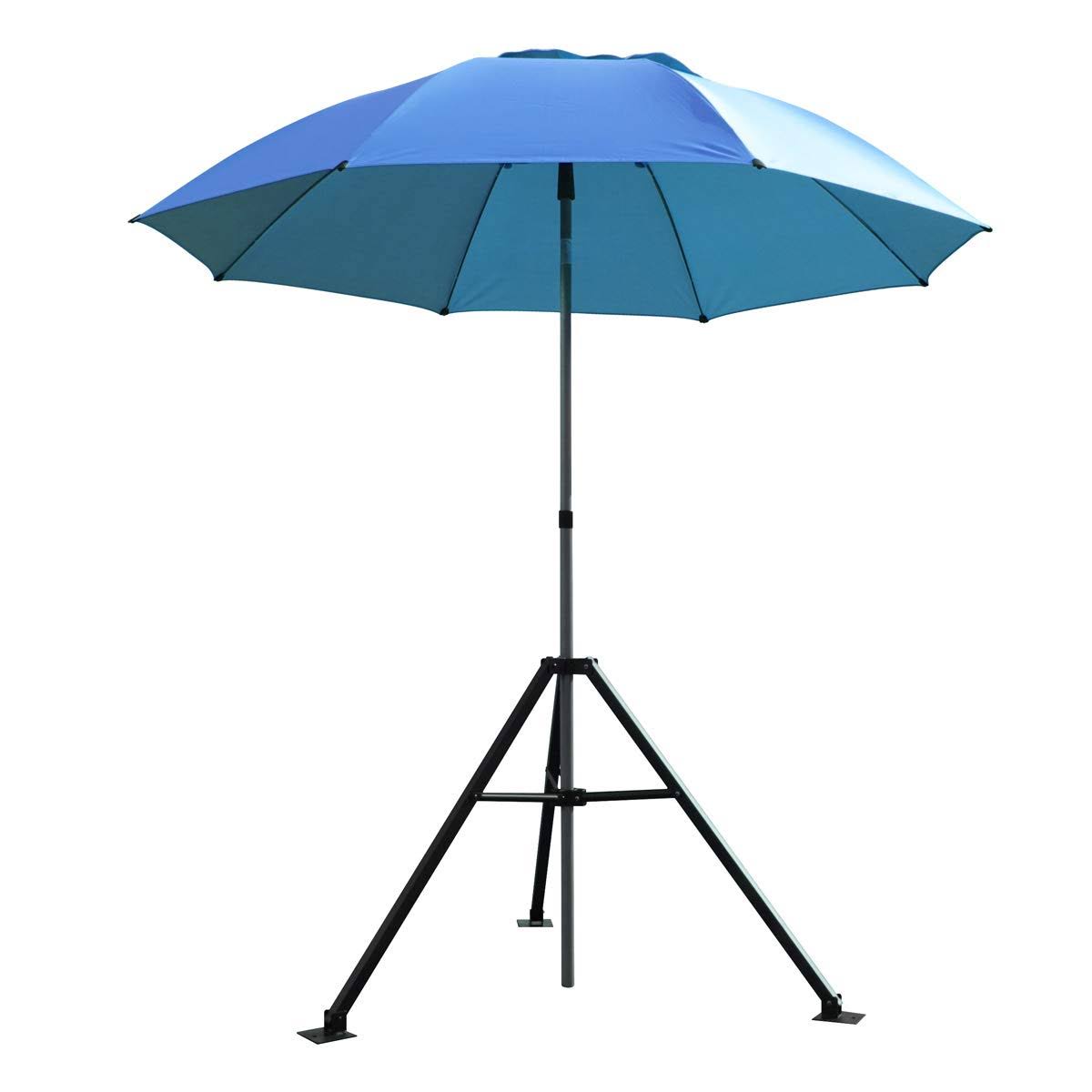 Blue Flame-Resistant Industrial Umbrella with Tripod Stand Set C738881