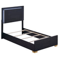 Black Gold Wood Eastern King Bed with LED Lighting S325160