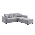 Light Gray Linen Sectional Sofa with Chaise Z62669
