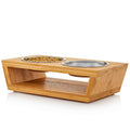 Elevated Dog Bowl Stand with 4 Stainless Steel Bowls X948
