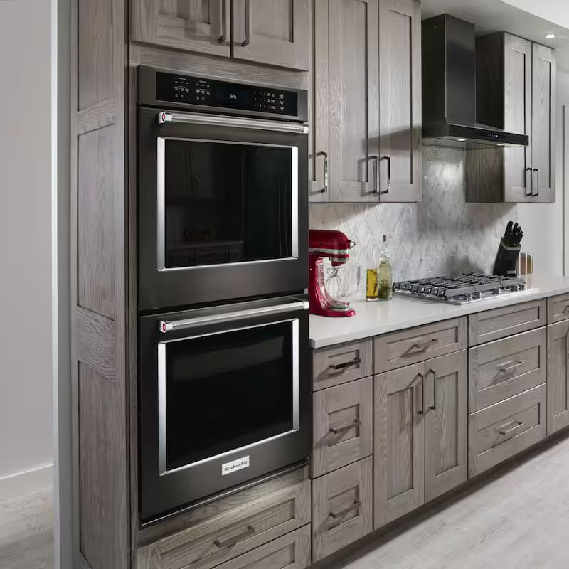30 in. Double Electric Wall Oven Self-Cleaning Convection Black Stainless L774200