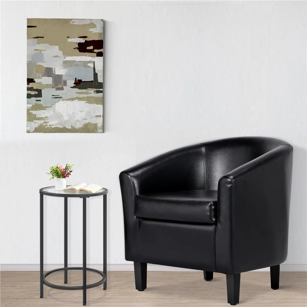 Black Faux Leather Accent Chair K59189